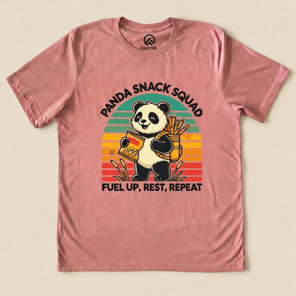 Panda Snack Squad Retro Shirt Hike Tee T-Shirt Heather Mauve / S