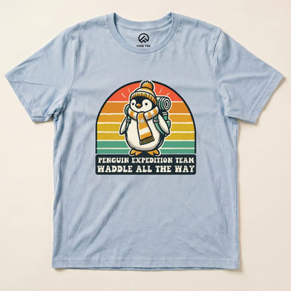 Penguin Expedition Team Shirt Hike Tee T-Shirt Baby Blue / S