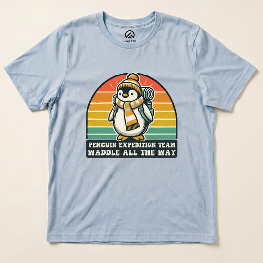 Penguin Expedition Team Shirt Hike Tee T-Shirt Baby Blue / S