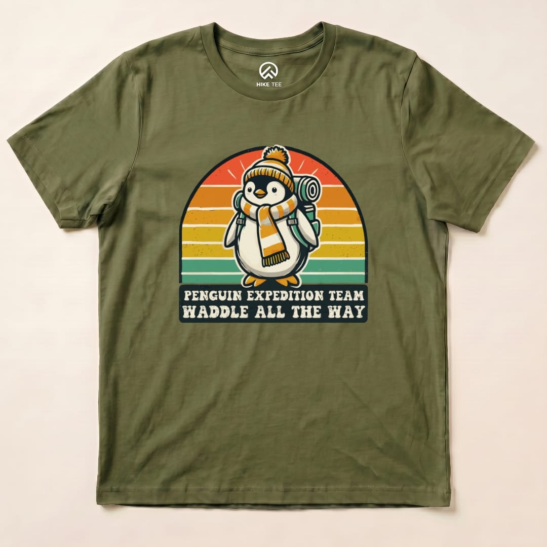 Penguin Expedition Team Shirt Hike Tee T-Shirt Military Green / S