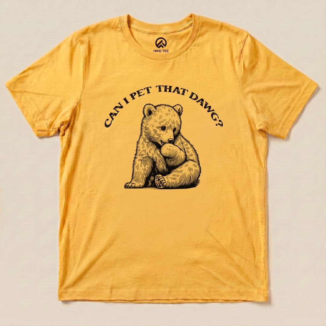 Hike Tee T-Shirt Gold / S Pet That Dawg Bear Shirt