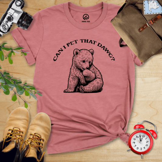 Hike Tee T-Shirt Heather Mauve / S Pet That Dawg Bear Shirt