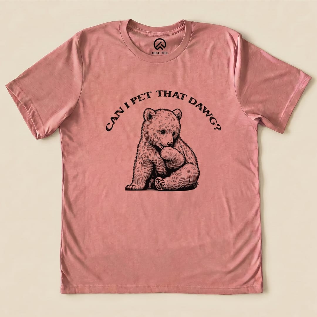 Hike Tee T-Shirt Heather Mauve / S Pet That Dawg Bear Shirt