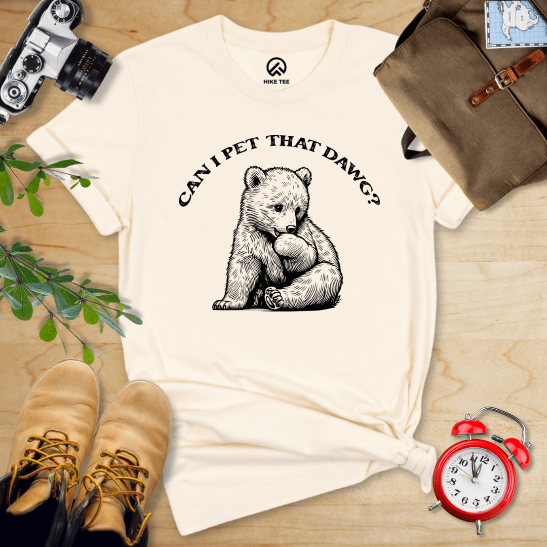 Hike Tee T-Shirt Natural / S Pet That Dawg Bear Shirt