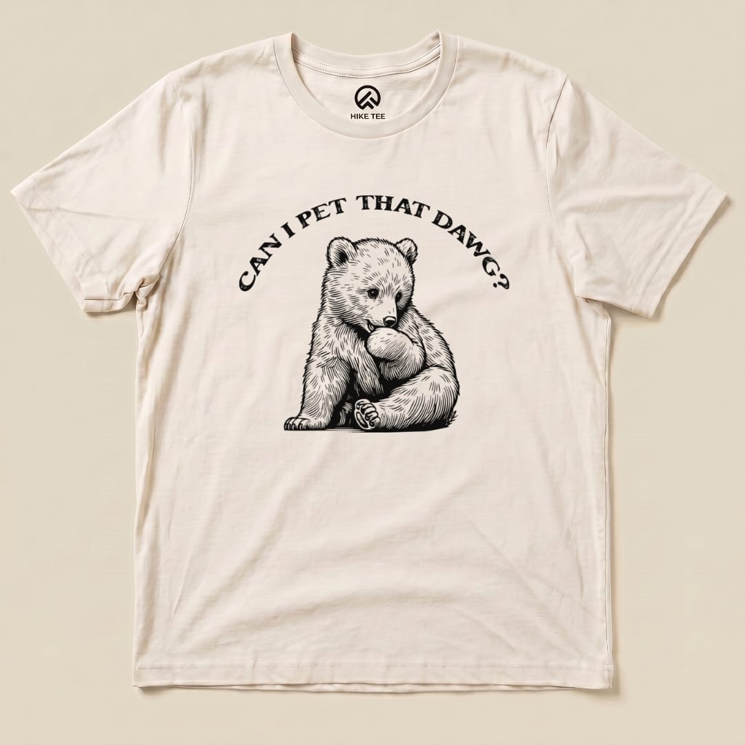 Hike Tee T-Shirt Natural / S Pet That Dawg Bear Shirt