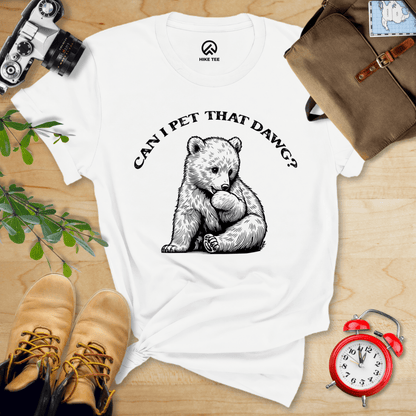 Hike Tee T-Shirt White / S Pet That Dawg Bear Shirt