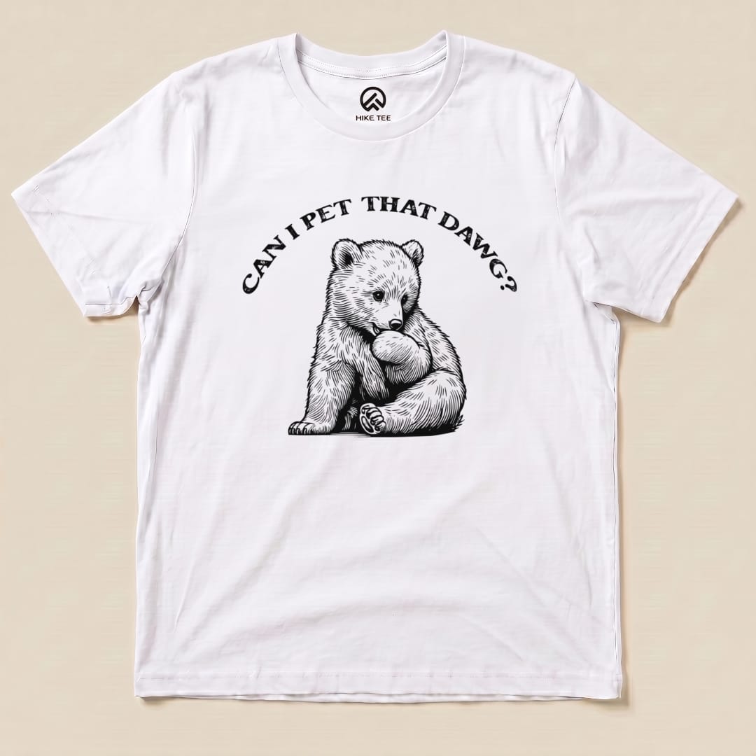 Hike Tee T-Shirt White / S Pet That Dawg Bear Shirt