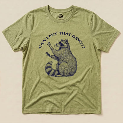 Hike Tee T-Shirt Heather Green / S Pet That Dawg Raccoon Shirt