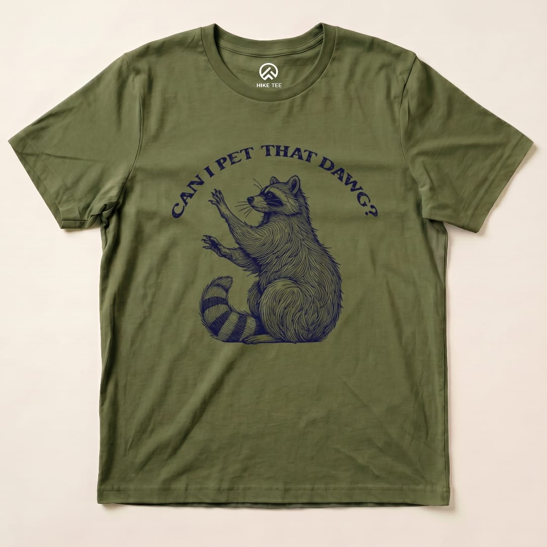 Hike Tee T-Shirt Military Green / S Pet That Dawg Raccoon Shirt