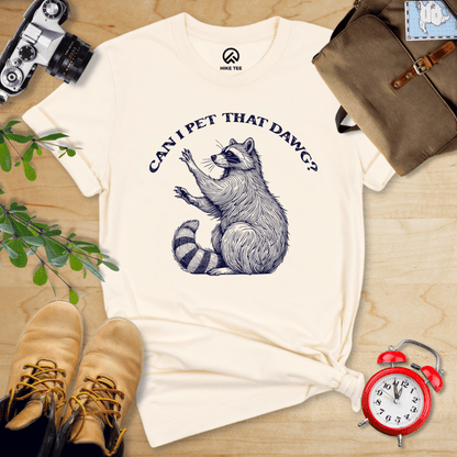 Hike Tee T-Shirt Natural / S Pet That Dawg Raccoon Shirt