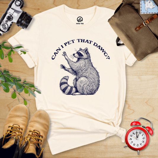 Hike Tee T-Shirt Natural / S Pet That Dawg Raccoon Shirt