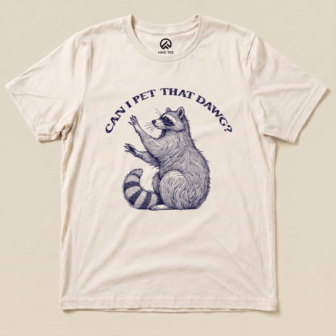 Hike Tee T-Shirt Natural / S Pet That Dawg Raccoon Shirt