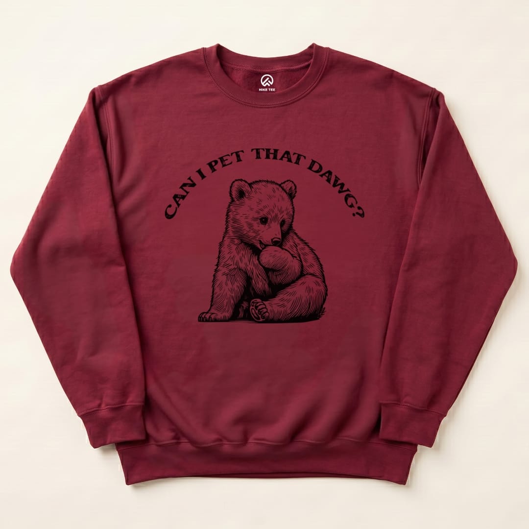 Pet that dawg Sweatshirt Hike Tee Sweatshirt Maroon / S
