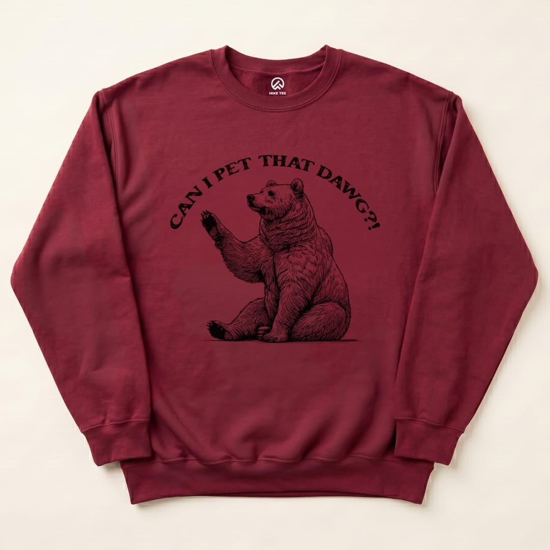 Pet That Dawg Sweatshirt Hike Tee Sweatshirt Maroon / S