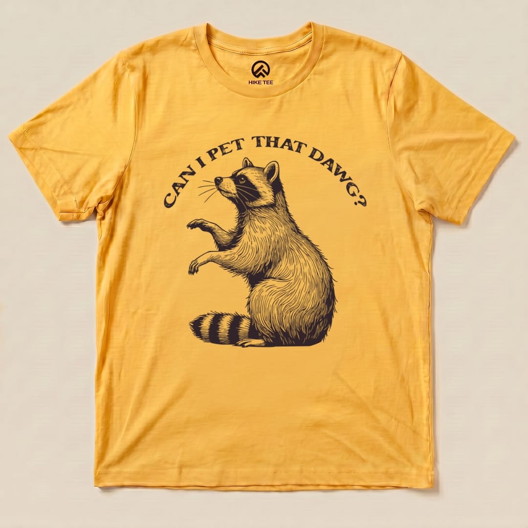 Hike Tee T-Shirt Gold / S Pet That Raccoon Shirt