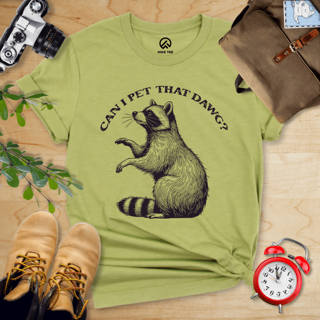 Hike Tee T-Shirt Heather Green / S Pet That Raccoon Shirt