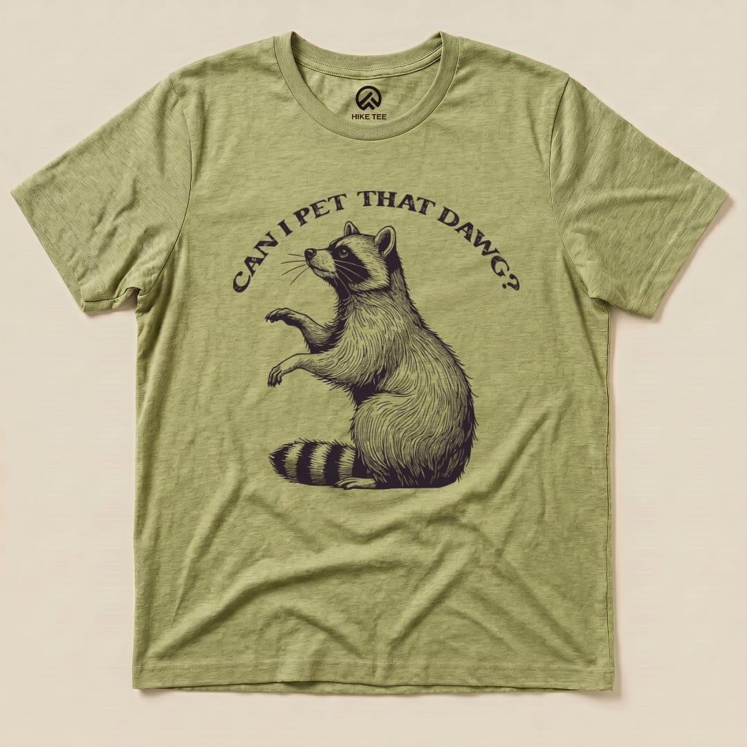 Hike Tee T-Shirt Heather Green / S Pet That Raccoon Shirt