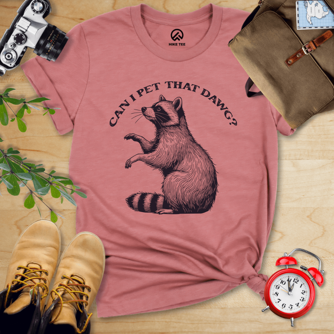 Hike Tee T-Shirt Heather Mauve / S Pet That Raccoon Shirt