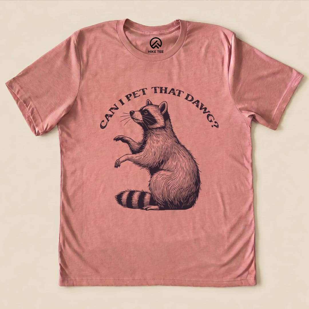Hike Tee T-Shirt Heather Mauve / S Pet That Raccoon Shirt