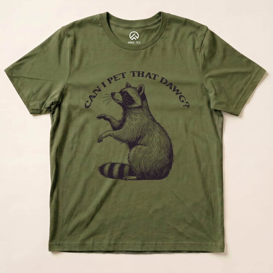 Hike Tee T-Shirt Military Green / S Pet That Raccoon Shirt