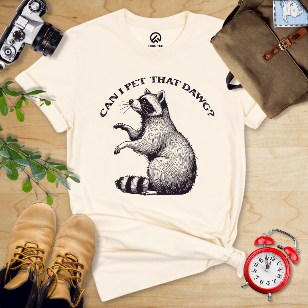 Hike Tee T-Shirt Natural / S Pet That Raccoon Shirt