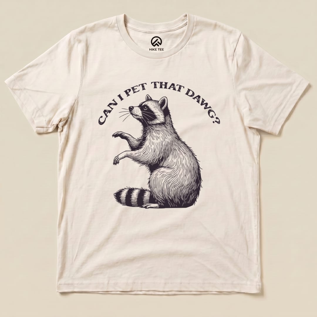 Hike Tee T-Shirt Natural / S Pet That Raccoon Shirt