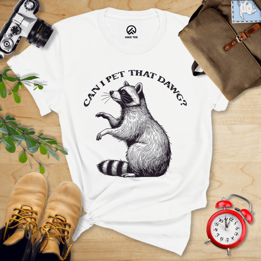 Hike Tee T-Shirt White / S Pet That Raccoon Shirt
