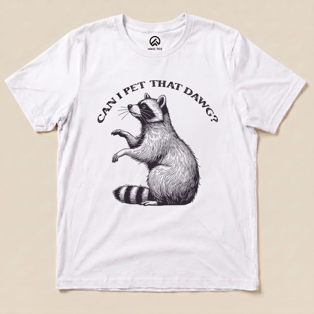 Hike Tee T-Shirt White / S Pet That Raccoon Shirt
