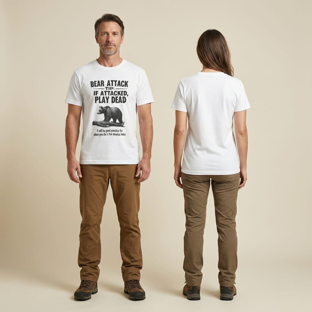 Hike Tee T-Shirt Play Dead Bear Attack Tip Shirt