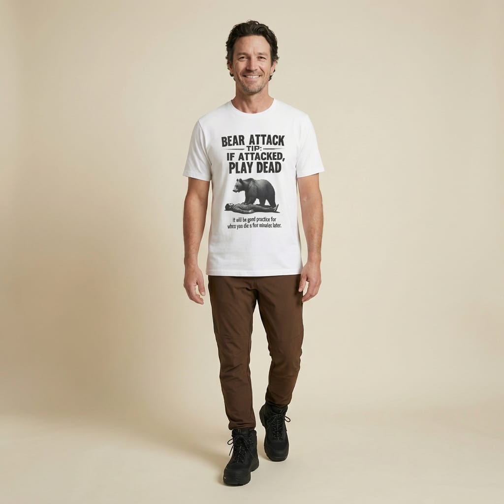 Hike Tee T-Shirt Play Dead Bear Attack Tip Shirt