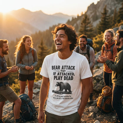 Hike Tee T-Shirt Play Dead Bear Attack Tip Shirt