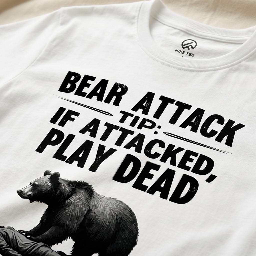 Hike Tee T-Shirt Play Dead Bear Attack Tip Shirt
