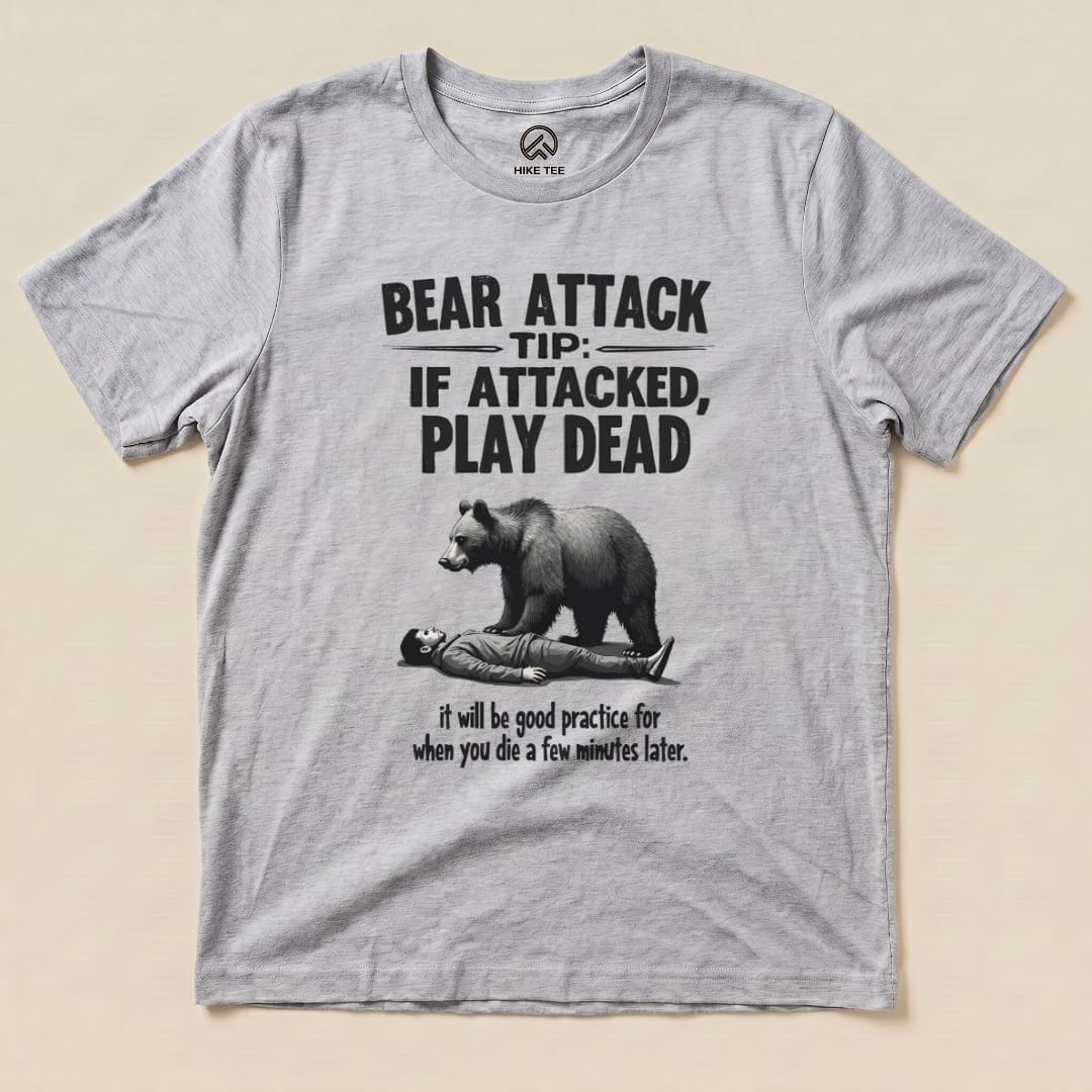 Hike Tee T-Shirt Athletic Heather / S Play Dead Bear Attack Tip Shirt