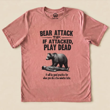 Hike Tee T-Shirt Heather Mauve / S Play Dead Bear Attack Tip Shirt
