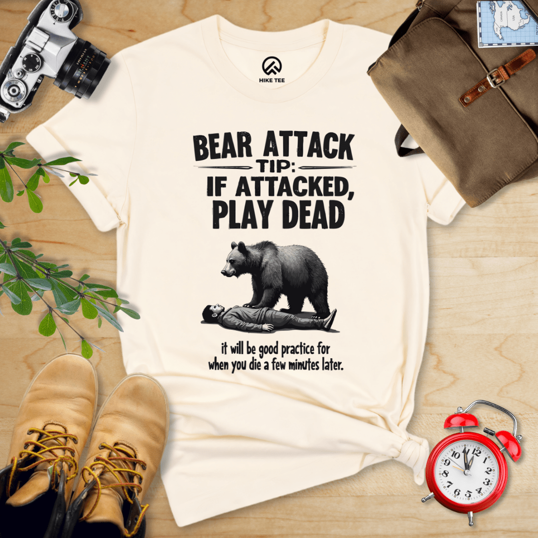 Hike Tee T-Shirt Natural / S Play Dead Bear Attack Tip Shirt