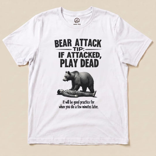 Hike Tee T-Shirt White / S Play Dead Bear Attack Tip Shirt