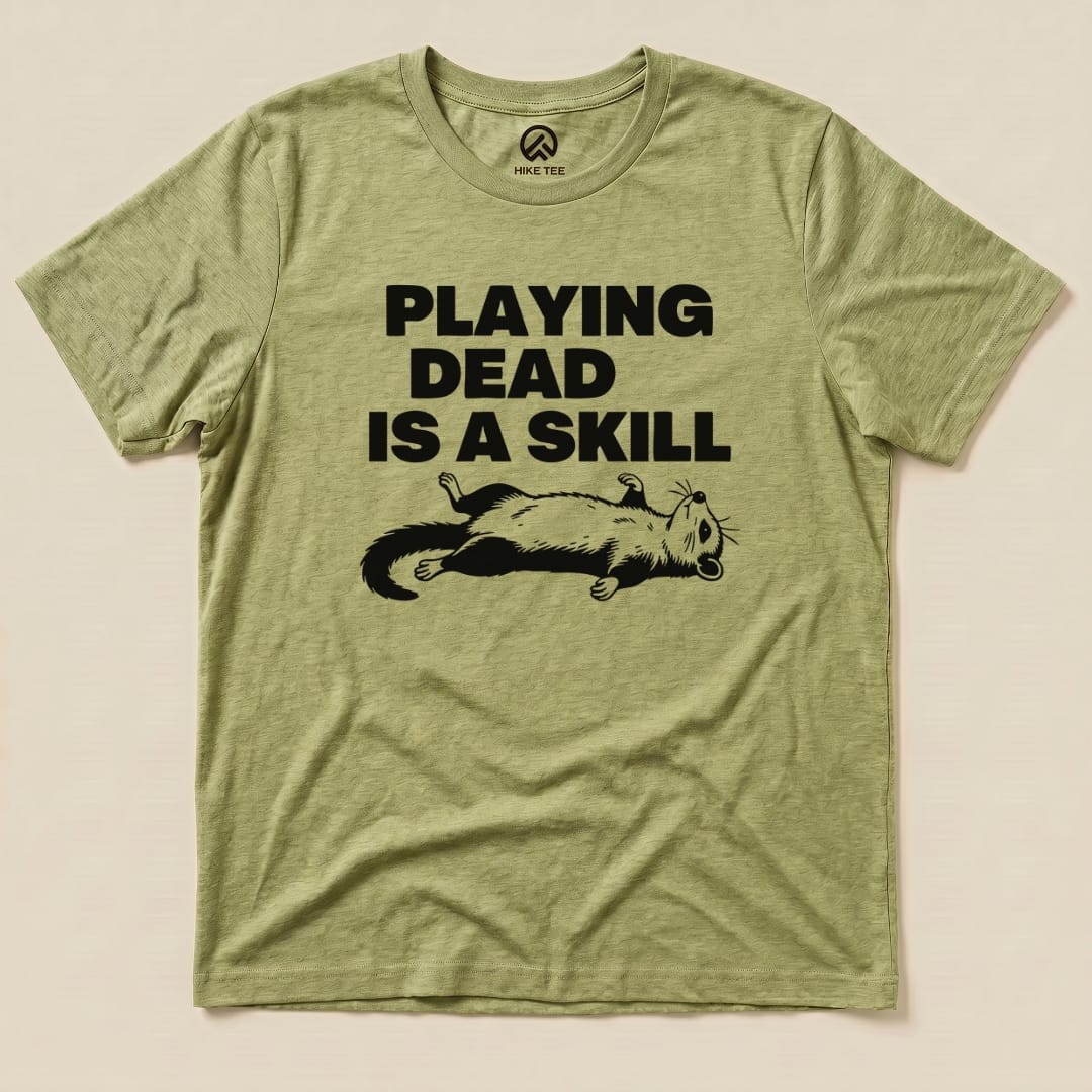 Hike Tee T-Shirt Heather Green / S Playing Dead Possum Shirt