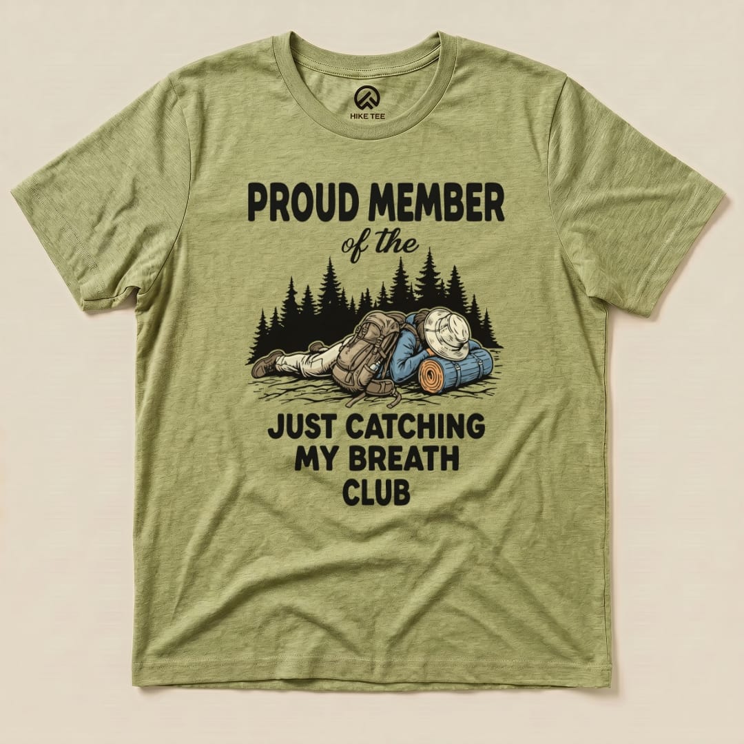 Hike Tee T-Shirt Heather Green / S Praud Member of Catching Breath Shirt