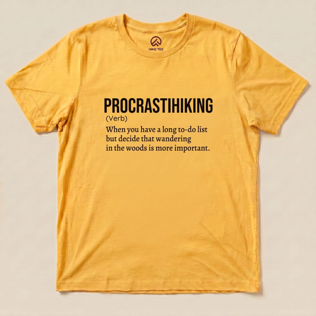 Hike Tee T-Shirt Gold / S Procrastihiking Definition Shirt