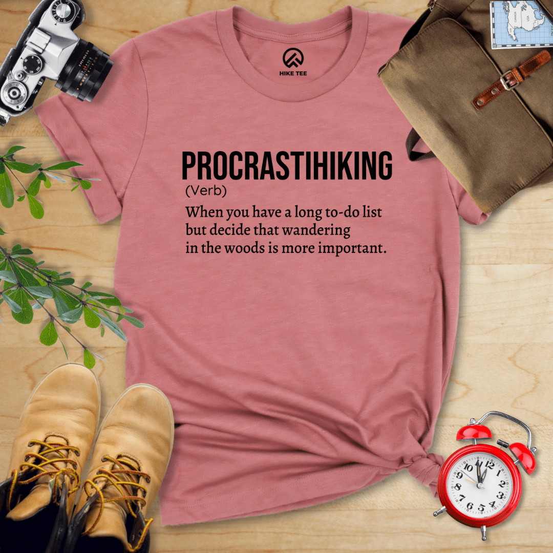 Hike Tee T-Shirt Heather Mauve / S Procrastihiking Definition Shirt