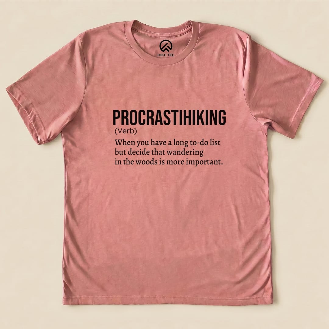 Hike Tee T-Shirt Heather Mauve / S Procrastihiking Definition Shirt