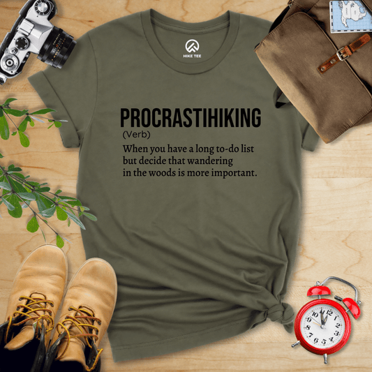 Hike Tee T-Shirt Military Green / S Procrastihiking Definition Shirt