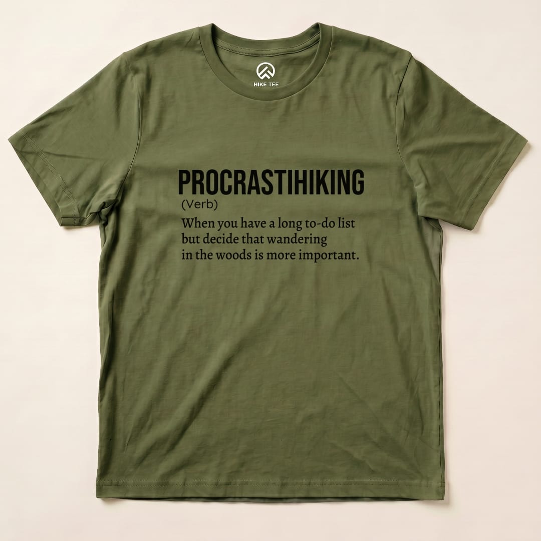 Hike Tee T-Shirt Military Green / S Procrastihiking Definition Shirt