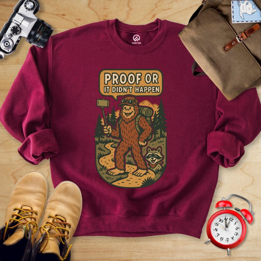 Printify Sweatshirt Maroon / S Proof Bigfoot Sweatshirt