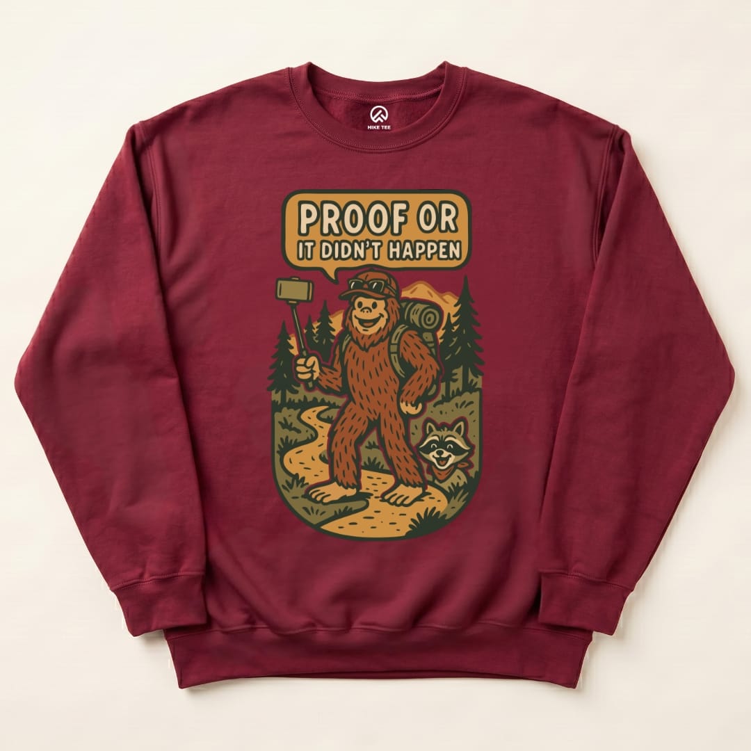 Proof Bigfoot Sweatshirt Hike Tee Sweatshirt Maroon / S