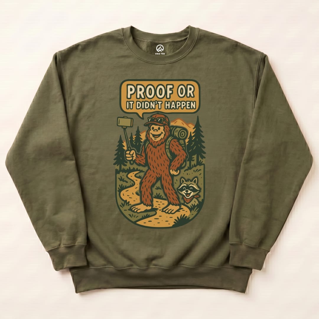 Proof Bigfoot Sweatshirt Hike Tee Sweatshirt Military Green / S