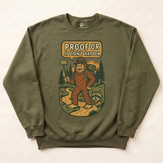 Proof Bigfoot Sweatshirt Hike Tee Sweatshirt Military Green / S