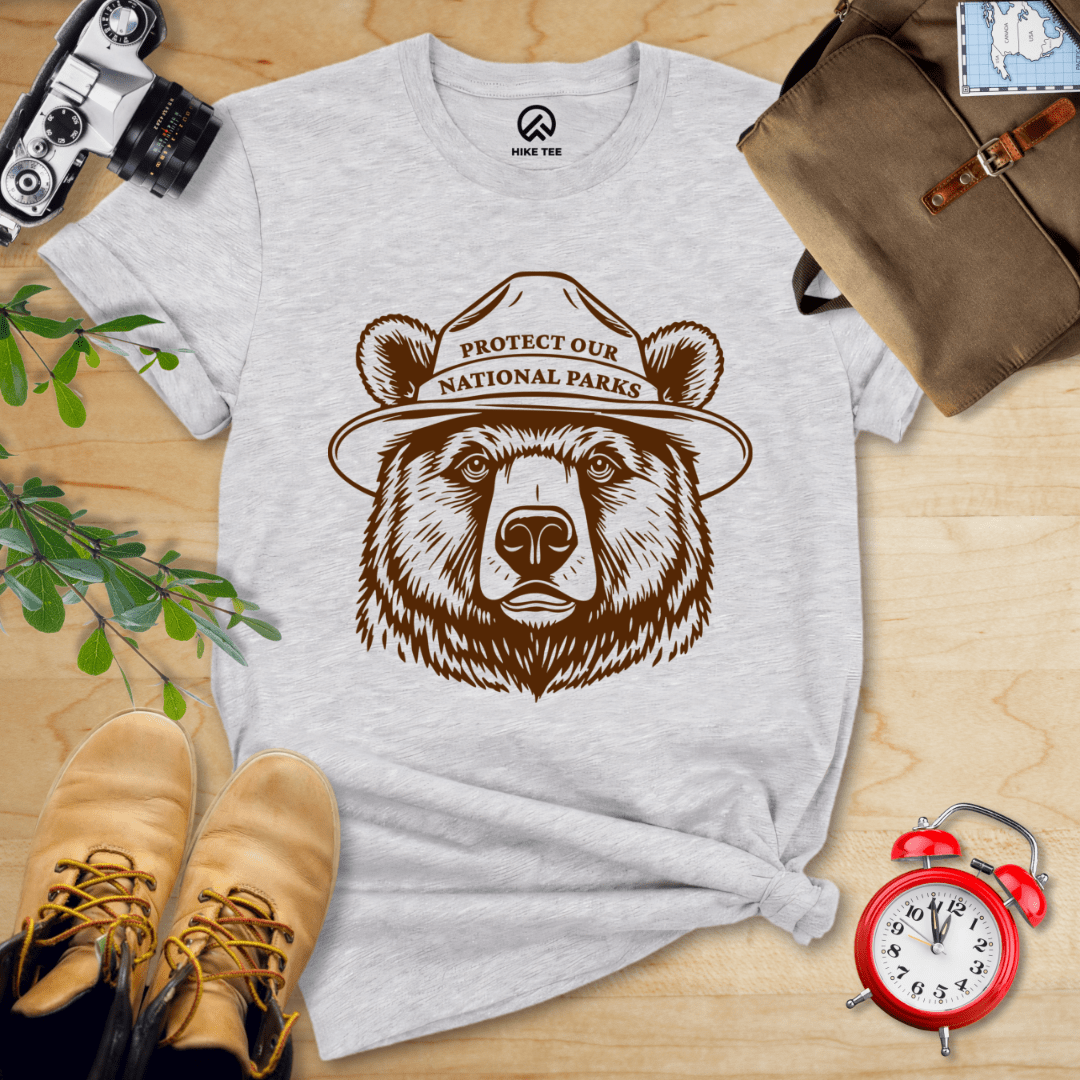 Hike Tee T-Shirt Athletic Heather / S Protect Our National Parks Bear Shirt