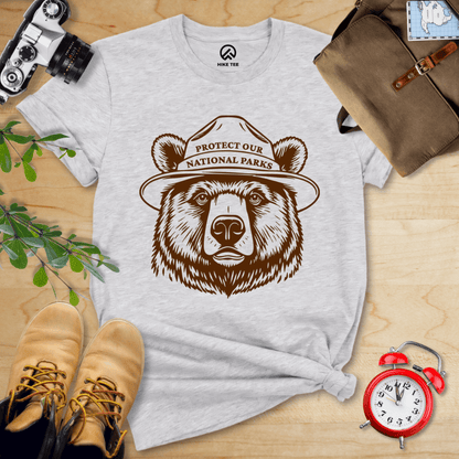 Hike Tee T-Shirt Athletic Heather / S Protect Our National Parks Bear Shirt