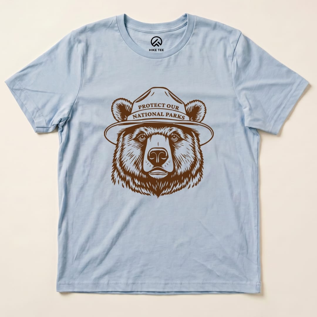 Hike Tee T-Shirt Baby Blue / S Protect Our National Parks Bear Shirt
